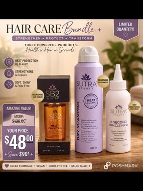 Sutra Beauty Lavender Hair Care Bundle — Heat Protectant & Treatments